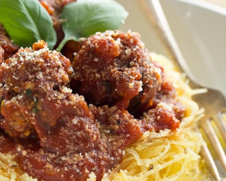 Italian Bean Balls and Spaghetti Squash Noodles