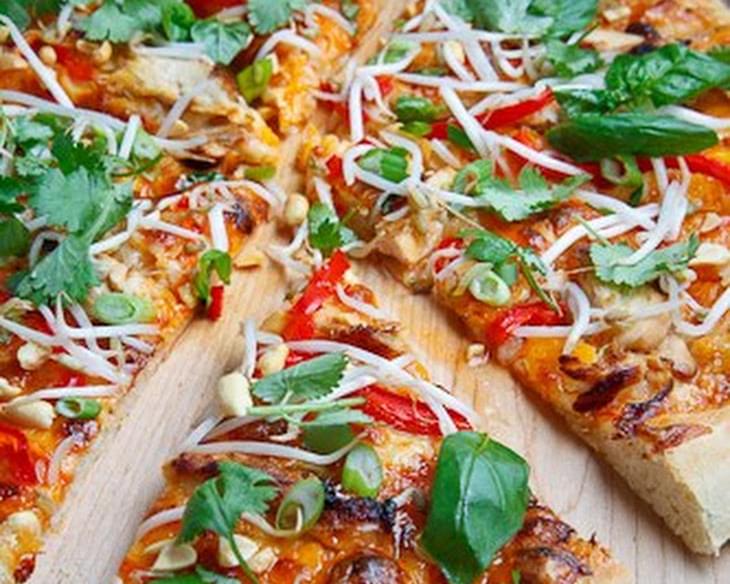 Thai Chicken Pizza with Sweet Chili Sauce
