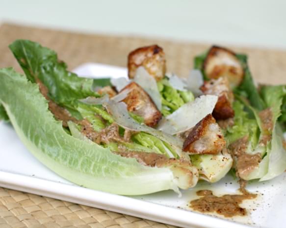 Caesar Salad with Young Romaine and Chili-Spiced Croutons