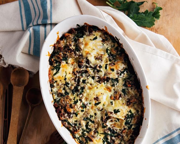 Baked Eggs with Kale and Sausage