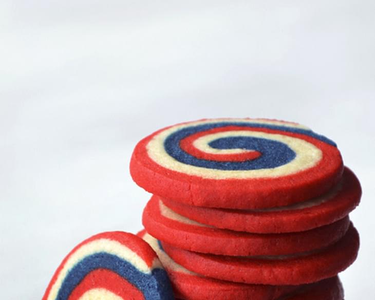 Red, White and Blue Pinwheel Icebox Cookies