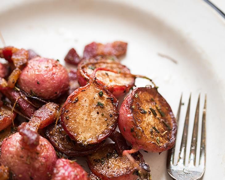 Sauteed Radishes With Bacon And Rosemary