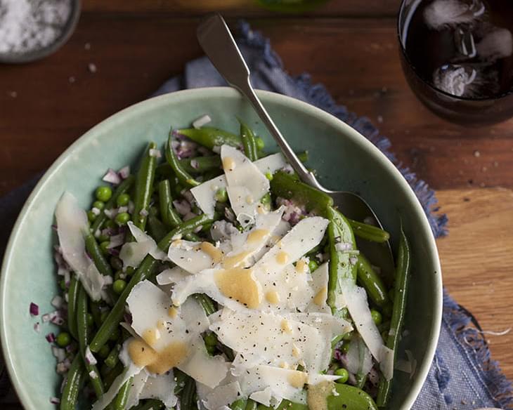 Green Bean And Pea Salad With Lashings Of Parmesan