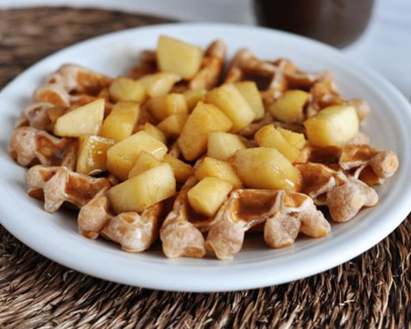 Apple Cinnamon Waffles with Cinnamon Syrup