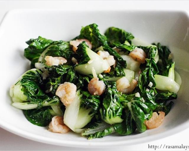Baby Bok Choy with Garlic and Shrimp