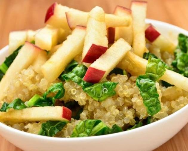 Warm Quinoa Kale and Apple Salad