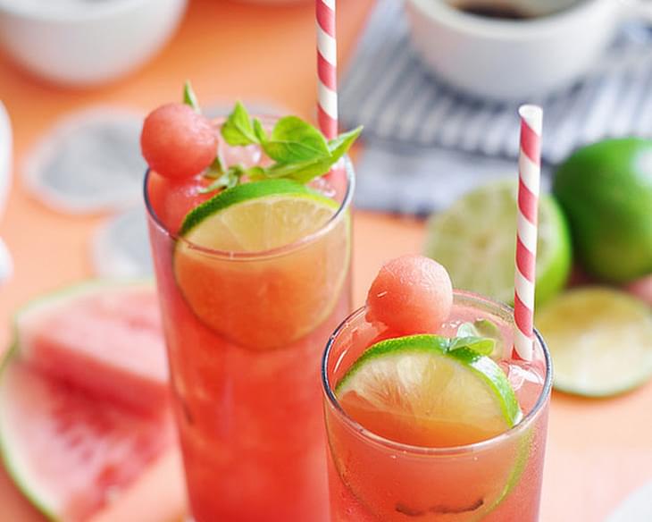 Watermelon Basil Lime Iced Tea