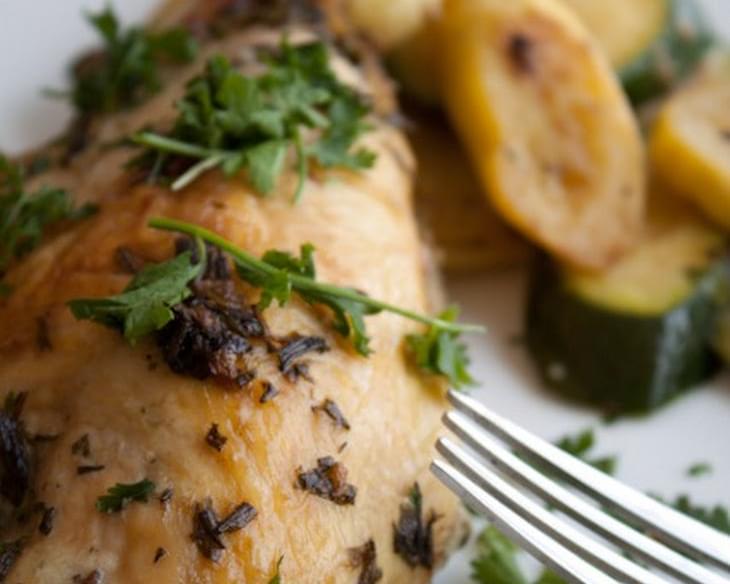 Butter Roasted Chicken with Rosemary and Sage