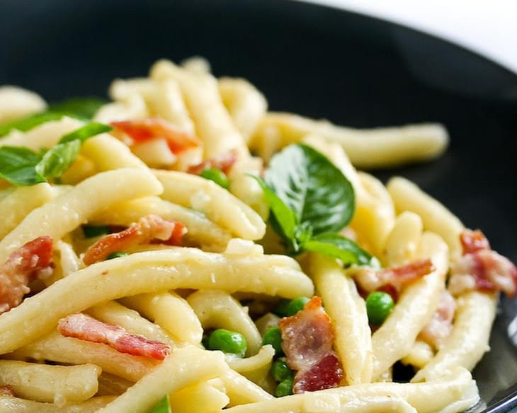 Pasta, Bacon and Peas