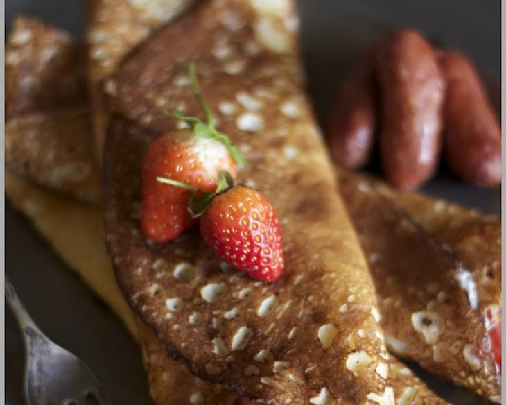 Crepes with Strawberries and Homemade Whipped Cream