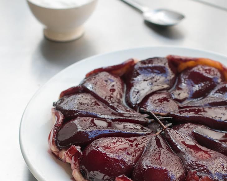 Red Wine Poached Pear Tart