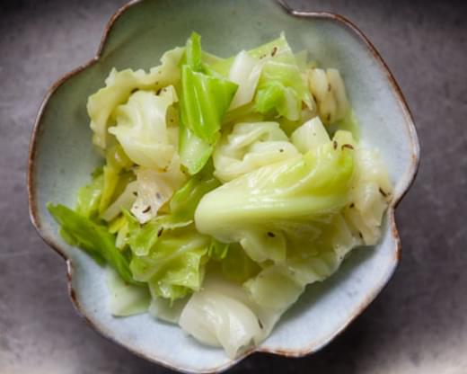 Blanched Cabbage with Butter and Caraway