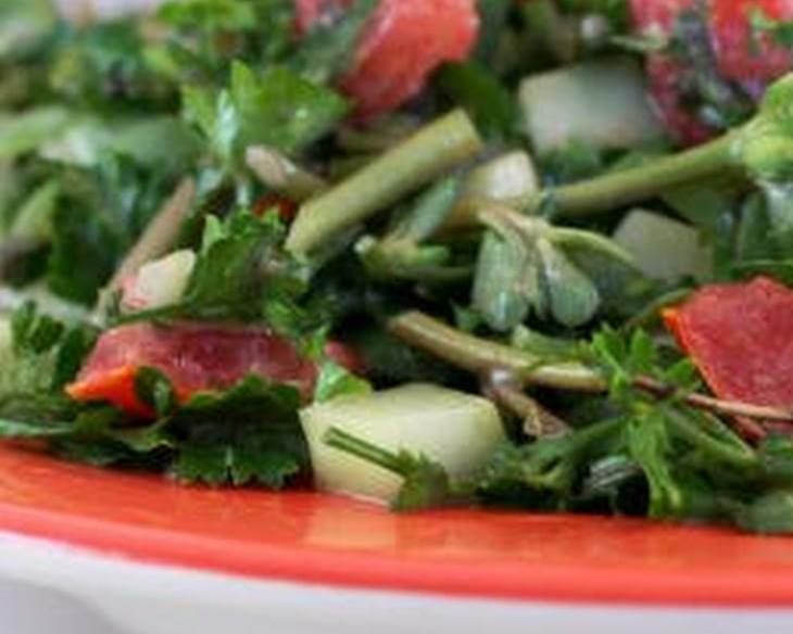 Chopped Middle Eastern Salad with Purslane