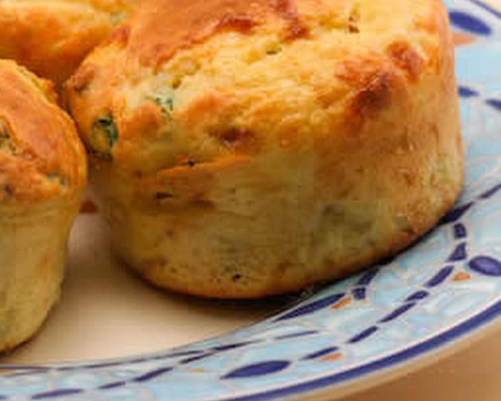 Cottage Cheese and Egg Breakfast Muffins with Bacon and Green Onions
