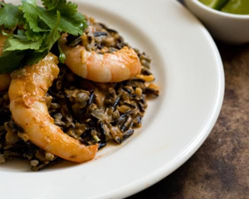 Creamy Chipotle Shrimp With Mushrooms And Wild Rice