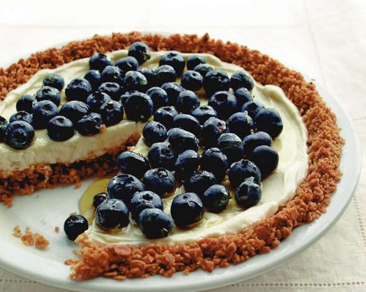 Blueberry Yogurt Pie with Granola Crust