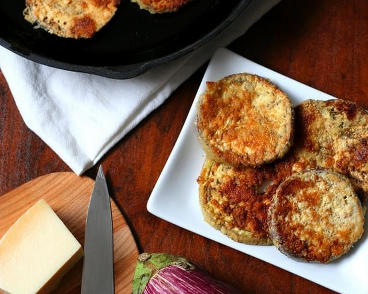 Garlic Parmesan Fried Eggplant - Low Carb and Gluten-Free