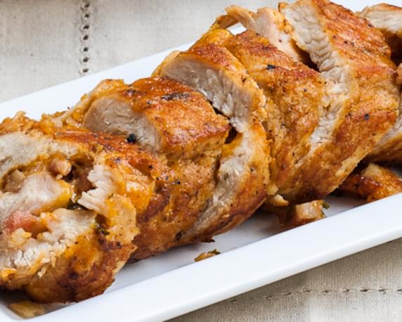 Turkey Breast Stuffed with Bacon and Cheese