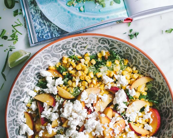 Green Rice Salad with Nectarines and Corn