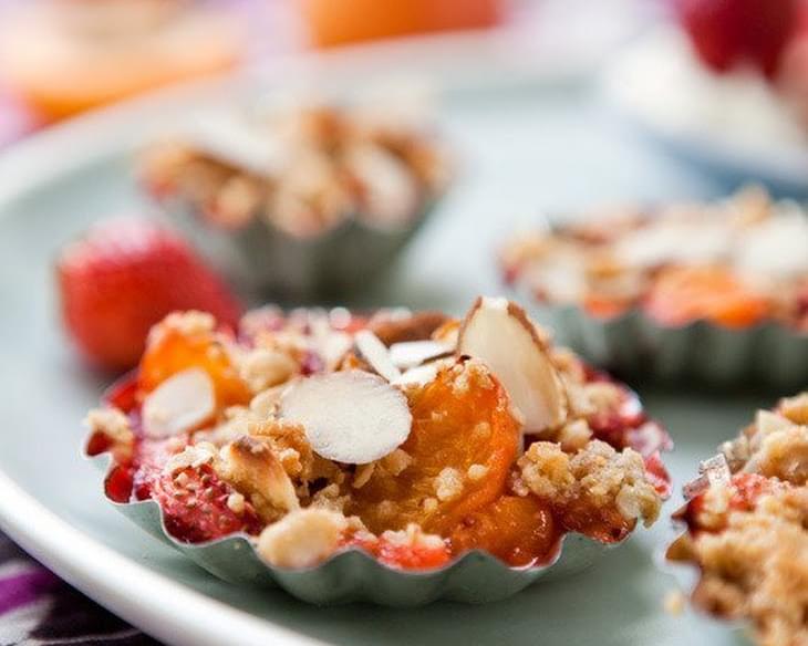 Apricot, Almond and Strawberry Crumble