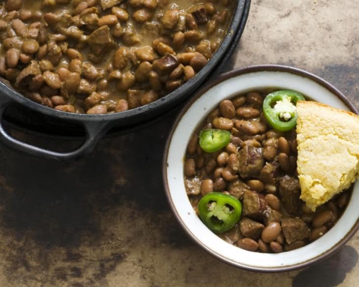 Peppery Pinto Beans With Sausage