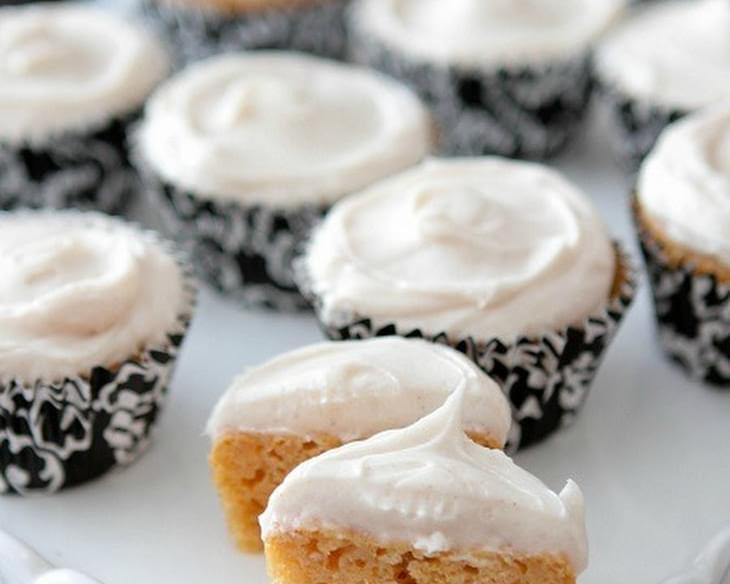 Sweet Potato Cupcakes with Cinnamon Sugar Cream Cheese Frosting