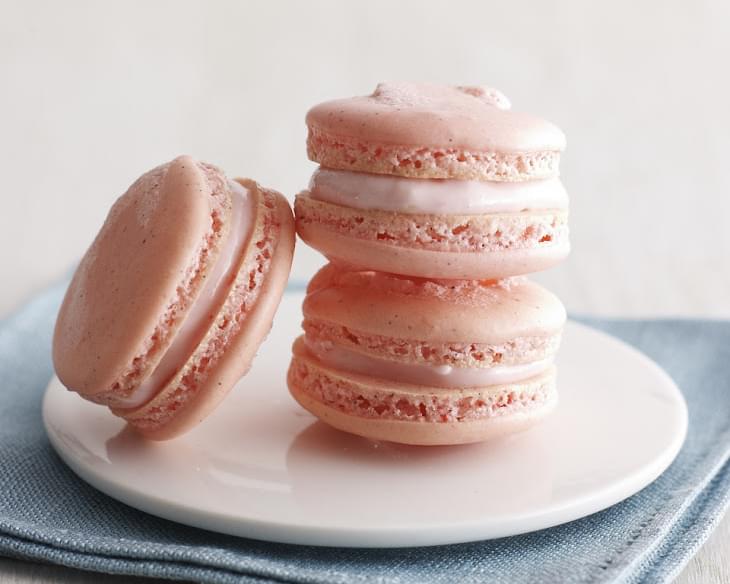Raspberry Macarons with Cream Cheese Filling