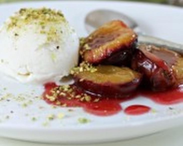 Roasted Plums with Cognac