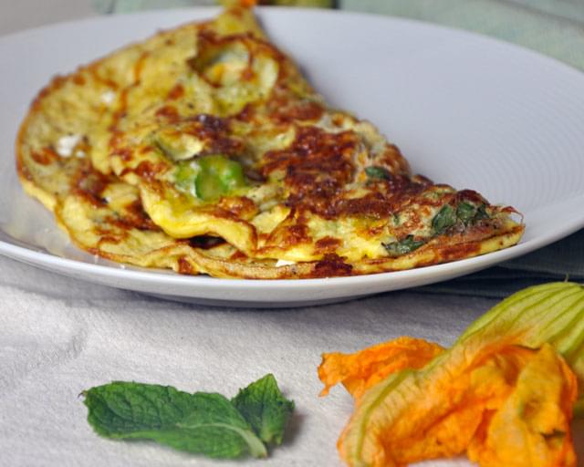 Squash Blossom and Mint Omelet