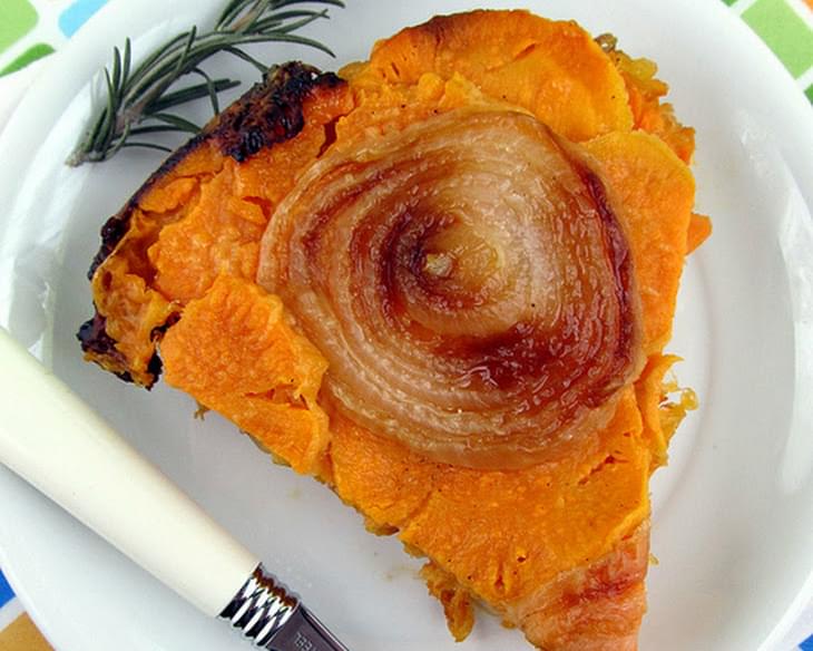Upside Down Sweet Potato and Onion Tart