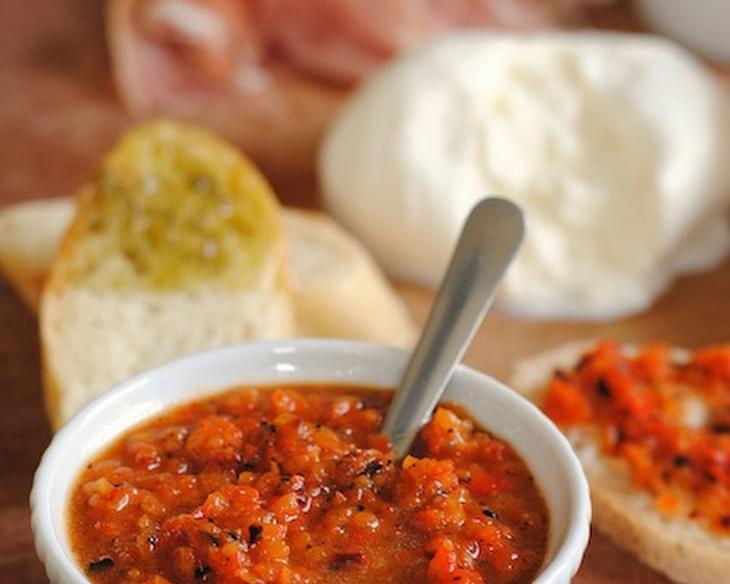 Burrata with Grilled Red Pepper Dip