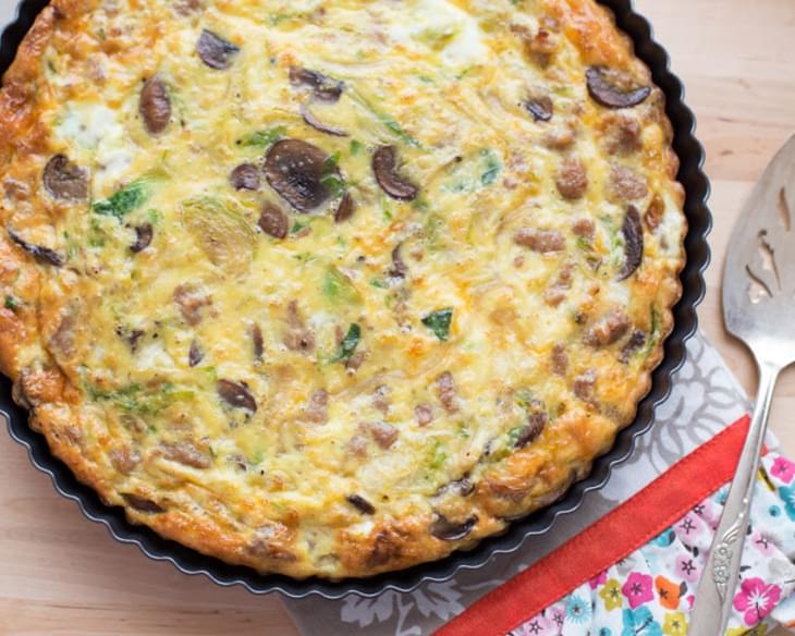 Crustless Quiche with Vegetables and Sausage