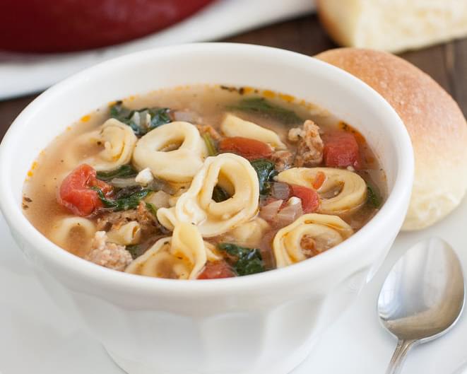 20-Minute Sausage and Tortellini Soup