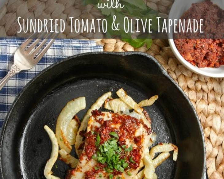 Baked Halibut with Sundried Tomato & Olive Tapenade