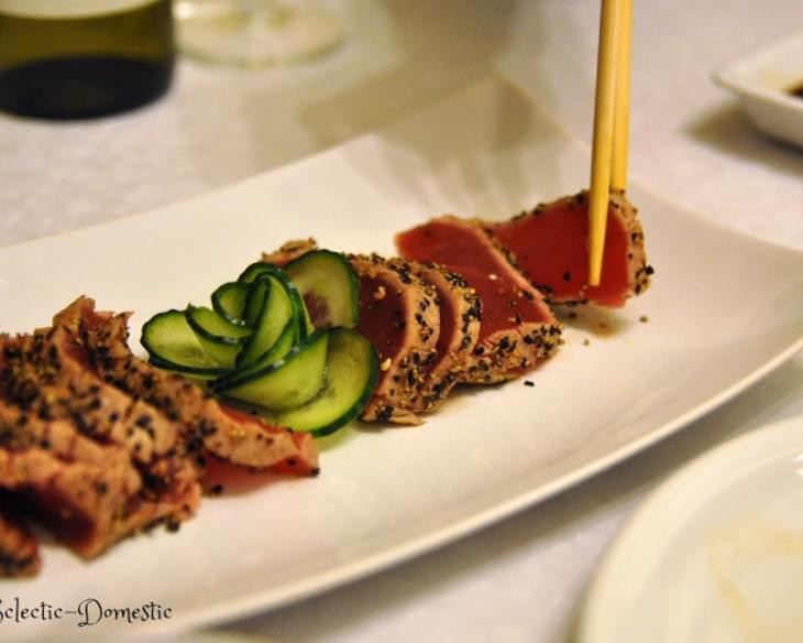 Lemon Pepper Seared Tuna Sashimi