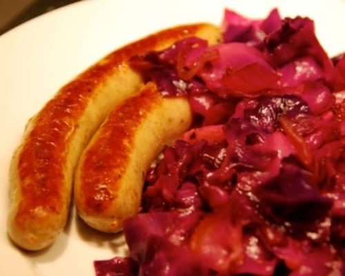 Sauteed Red Cabbage with Onions, Garlic, and Anchovy