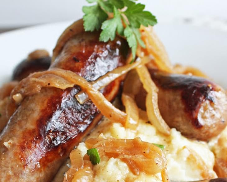 Bangers and Mash (Low Carb and Gluten Free)