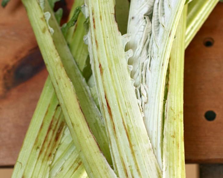 Prepping and Blanching Cardoon