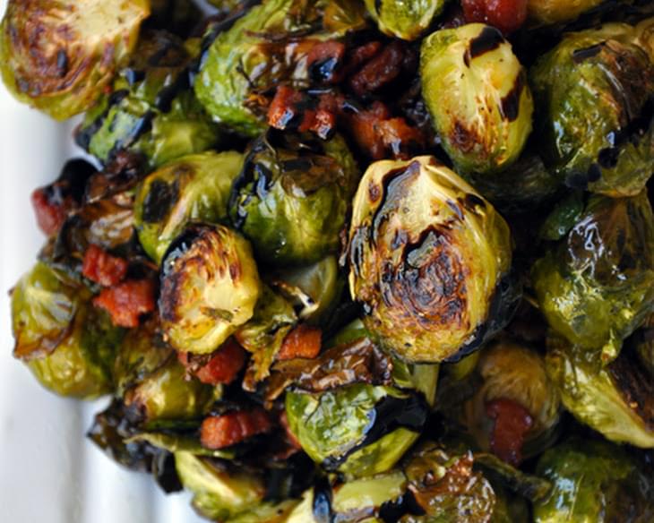 Brussels Sprouts with Pancetta and Balsamic Syrup