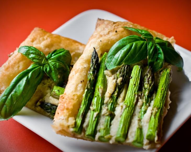 Asparagus Tart with White Bean Pesto