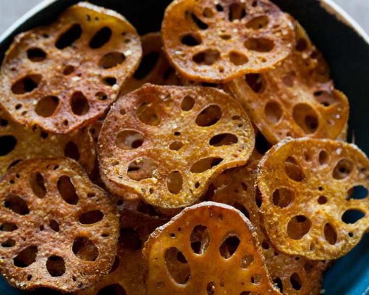 Cumin Spiced, Baked Lotus Chips
