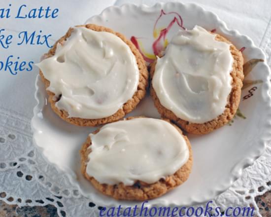 Spiced Chai Latte Cake Mix Cookies with Vanilla Cream Frosting
