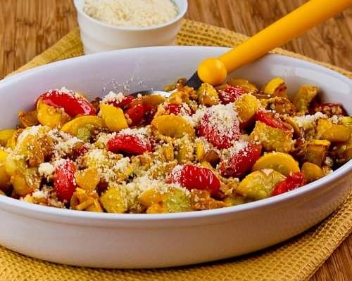 Val's Easy and Amazing Yellow Squash with Tomatoes and Parmesan