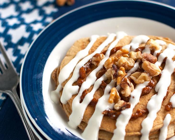 Healthy Cinnamon Roll Pancakes