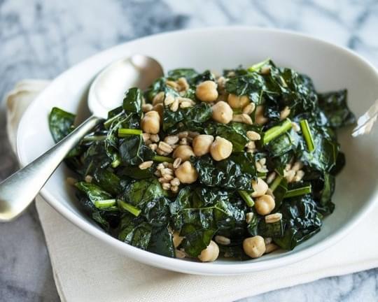 Chopped Kale, Farro & Chickpea Salad