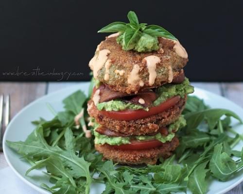 Fried Green Tomato BLT Salad - Low Carb and Gluten Free
