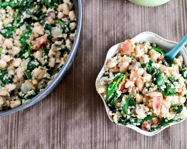 Warm White Bean and Spinach Salad