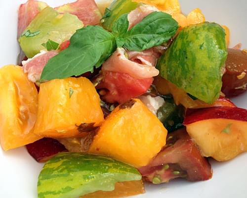 Heirloom Tomato Salad w/ Nectarine & Proscuitto