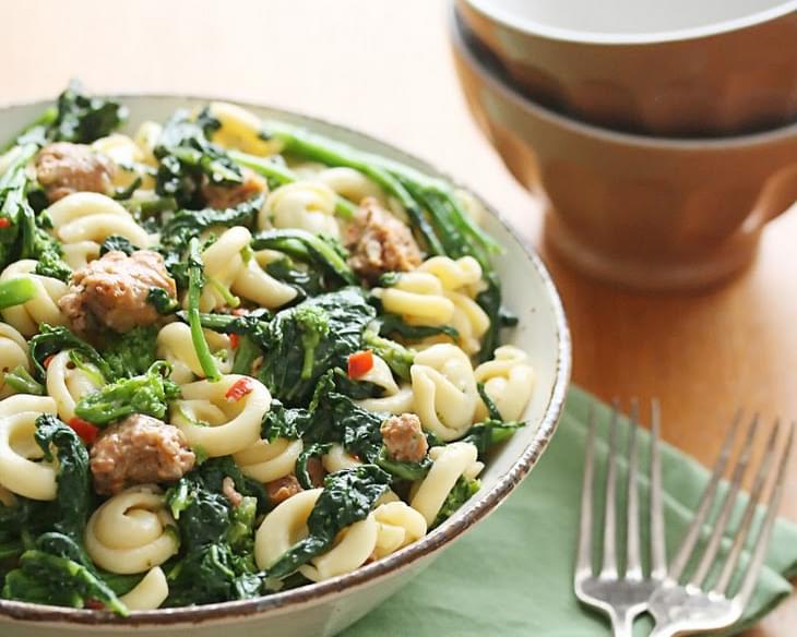 Spicy Sausage and Rapini Pasta
