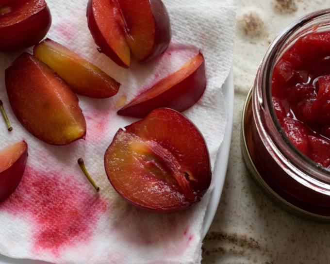 Rosewater Plum Compote
